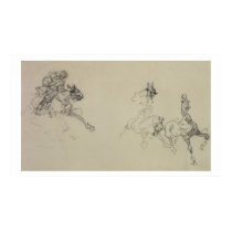 Etude de Chevaux (recto) (pencil on paper) posters