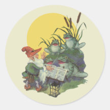 Etude Magazine Cover Art; Frog Choir Round Stickers