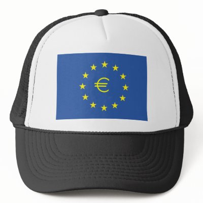EU flag.with EURO Symbol Trucker Hat by ab_photodesigner