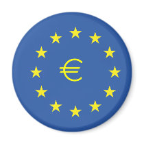 EU flag.with EURO Symbol Refrigerator Magnets