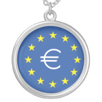 EU flag.with EURO Symbol Pendants