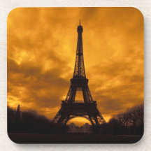 EU, France, Paris.  Eiffel Tower. Beverage Coaster