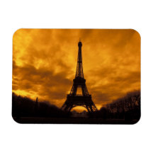 EU, France, Paris.  Eiffel Tower. Rectangular Magnet