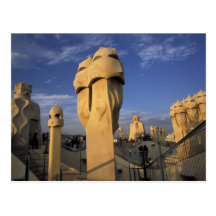 EU, Spain, Catalonia, Barcelona. Antonio Gaudi's Postcard