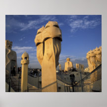 EU, Spain, Catalonia, Barcelona. Antonio Gaudi's Posters