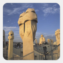 EU, Spain, Catalonia, Barcelona. Antonio Gaudi's Sticker
