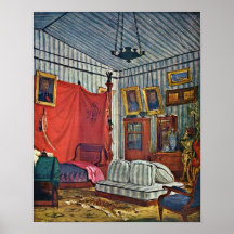 Eugene Delacroix - Bedroom of Count de Mornay Print