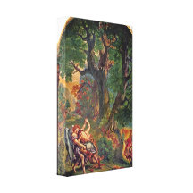 Eugene Delacroix - Jacob wrestling with angel Canvas Prints