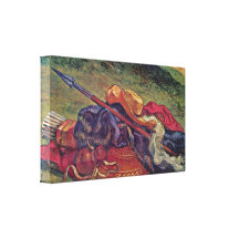 Eugene Delacroix - Jacob wrestling with angel Canvas Print