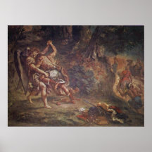 Eugene Delacroix - Jacob wrestling with angel Posters