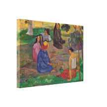 Eugene Henri Paul Gauguin - Conversation Canvas Print