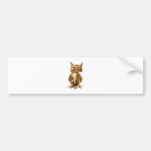 Eule owl gold auto sticker