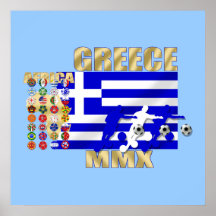 Euro 2012 - European Cup Greek fans flag ball Poster
