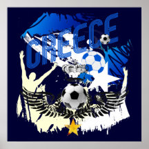 Euro 2012 - European Cup Greek fans flag ball Print