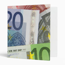 Euro Bills Background 3 Ring Binders