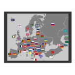 euro flags postcard