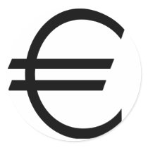 Euro Sign Round Sticker