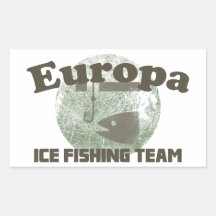 Europa Ice Fishing Team Rectangular Stickers
