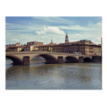 Europe, Italy, Florence. The Arno River flows Postcards