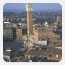 Europe, Italy, Siena. Town overview Square Stickers