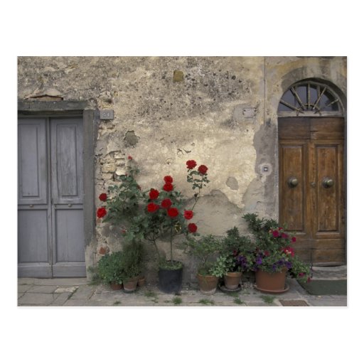 Europe, Italy, Tuscany, Chianti, Tuscan doorway; Postcard