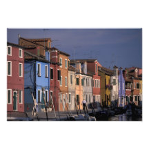 Europe, Italy, Venice. Multi, coloured houses Photo Art