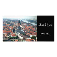 Europe Old Town Roofs Personalized Photo Card