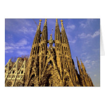 Europe, Spain, Barcelona, Sagrada Familia Greeting Cards