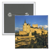 Europe, Spain, Segovia. The imposing Alcazar, Pinback Button