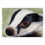European Badger Cub Painting Note Card cards