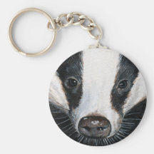 European Badger Keychain