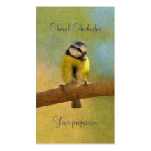 European bluetit digital painting business card templates