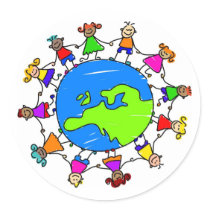European Kids Round Stickers