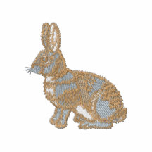 European Rabbit Embroidered Hooded Sweatshirt