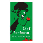 European retro tomato chef catering business cards business cards