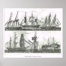 European ships of various functions posters
