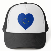 European Union Flag Heart Trucker Hats