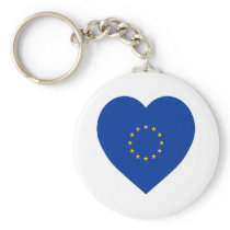 European Union Flag Heart Keychain