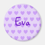Eva in Purple Fridge Magnets
