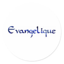Evangélique bleu round sticker