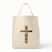 Evangélique en croix aspect braise tote bag
