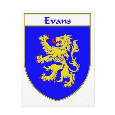 Evans Coat of Arms/Family Crest (Wales) Postcards by NameGame