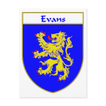 Evans Coat of Arms/Family Crest (Wales) Postcards