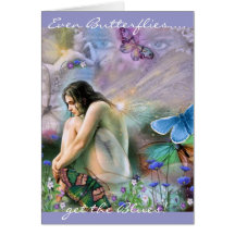Even Butterflies get the blues Greeting Card