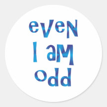 even I am odd Stickers