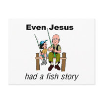 Even Jesus had a fish story Christian saying Post Cards