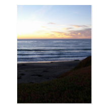 Evening at the beach postcard