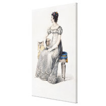 Evening dress, fashion plate from Ackermann's Repo canvas prints