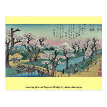 Evening glow at Koganei Bridge by Ando, Hiroshige Post Card