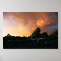 Evening in the forest print
